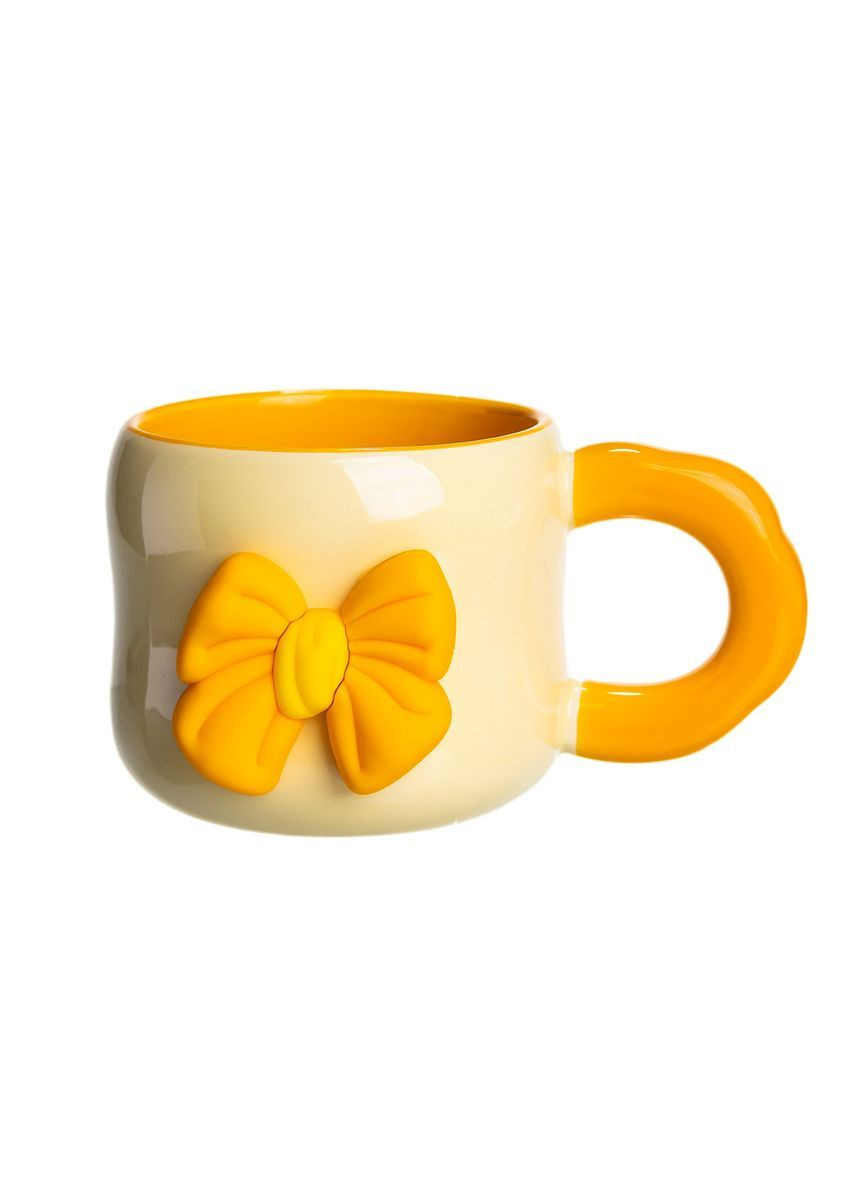 Чашка порцелянова з магнітом 400 мл, бежевий з помаранчевим FM-52A No Brand (368641559)