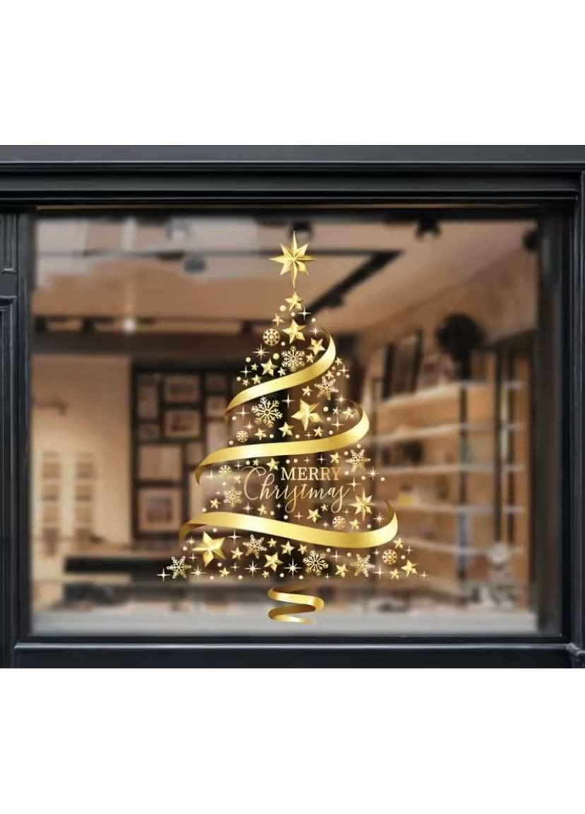 Наклейка новорічна на вікна Ялинка 61 на 41 см силікон No Brand (372799240)