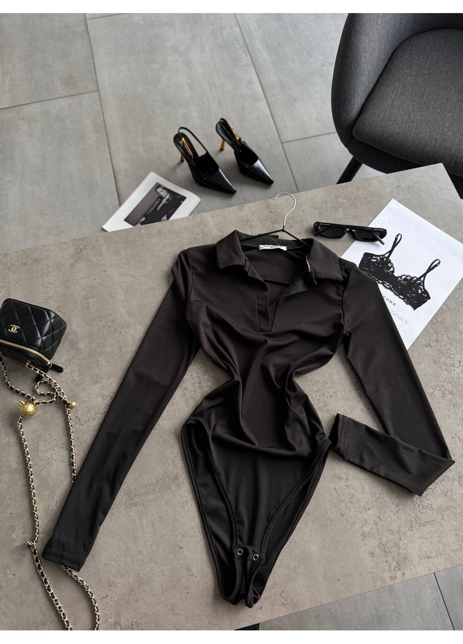 Женское боди с длинным рукавом и отложным воротником. Україна (361850048)