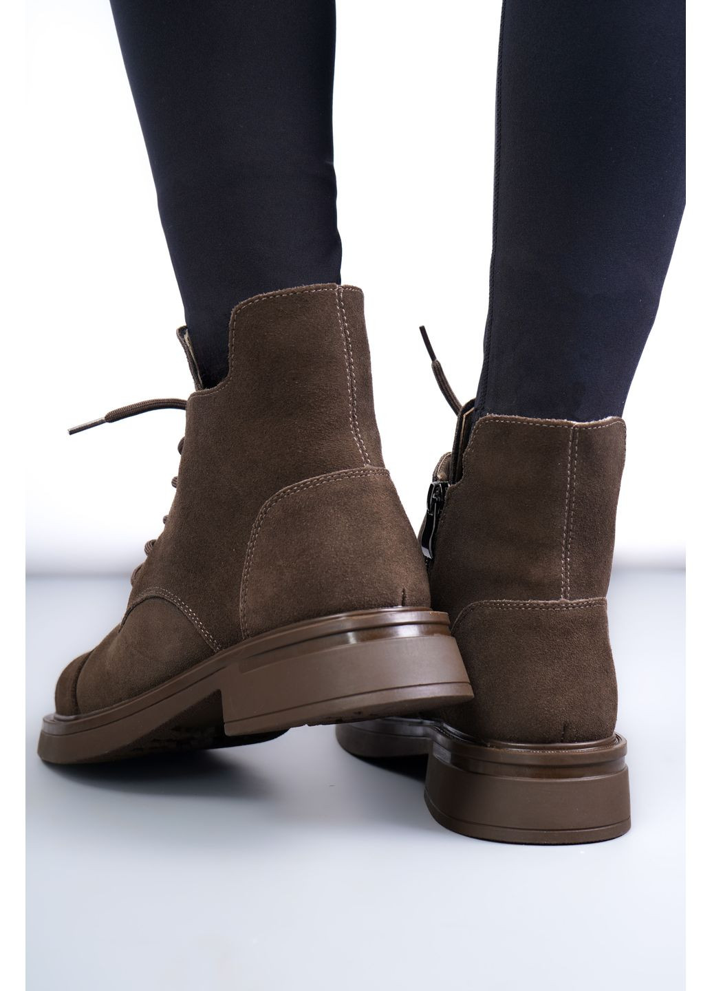 Зимние ботинки женские as150-l576-tx2266zm натуральная замша коричневые 346635 Where Uwear из натуральной замши