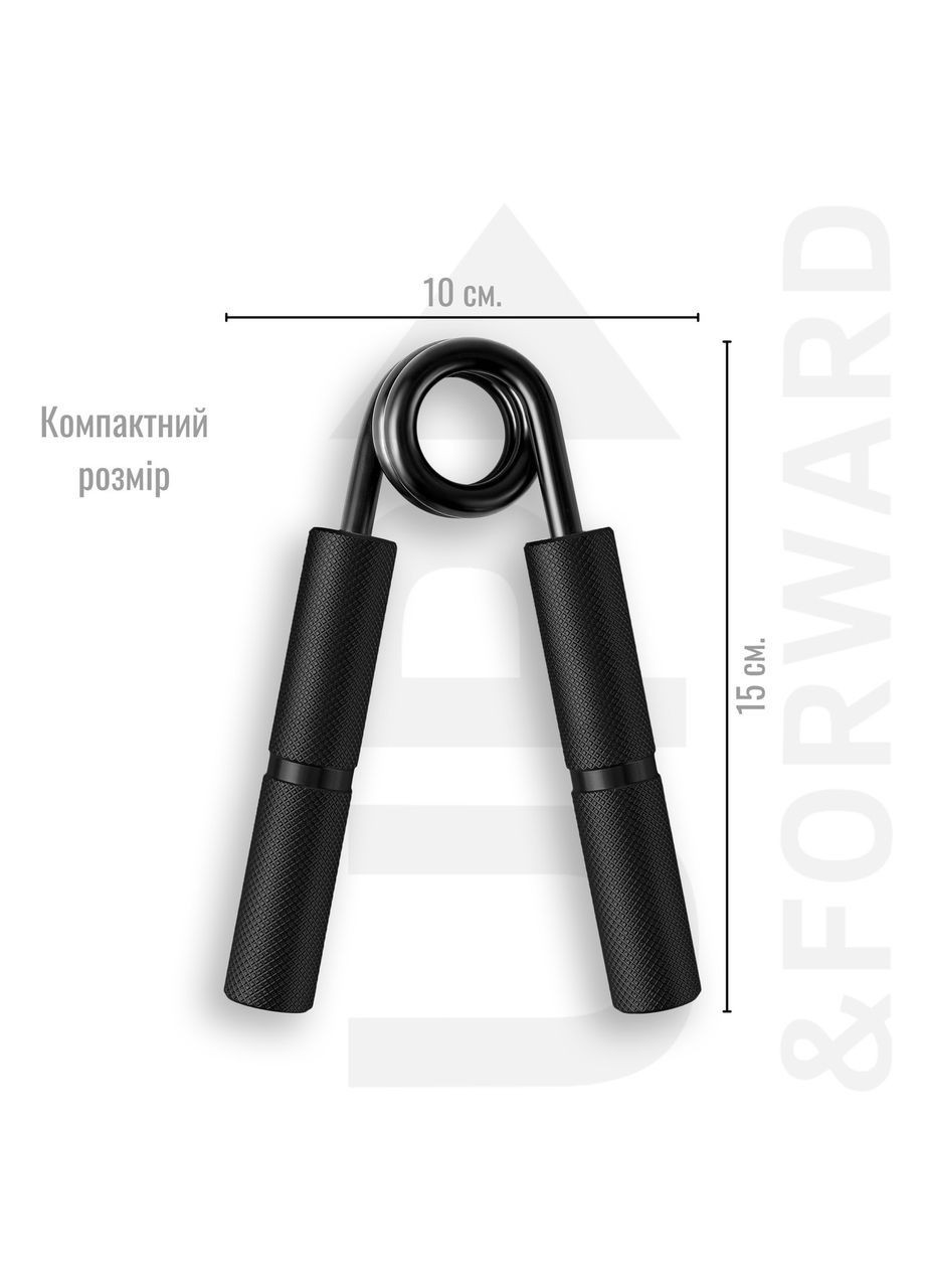 Еспандер кистьовий +2X PVC накладки 130 кг Чорний (2240996106) Up & Forward (366890890)