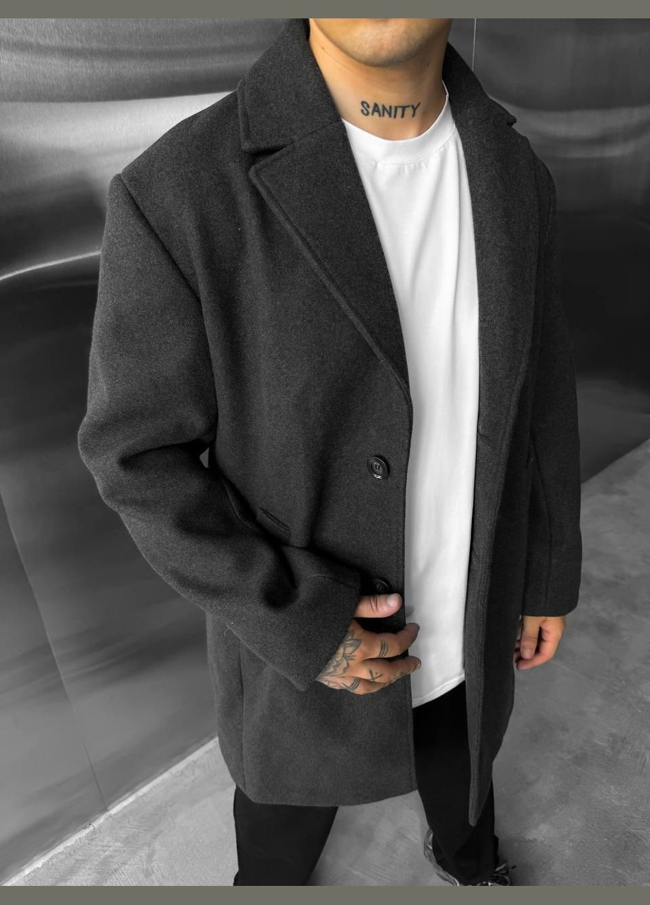 Графітове демісезонне Трендове кашемірове пальто No Brand