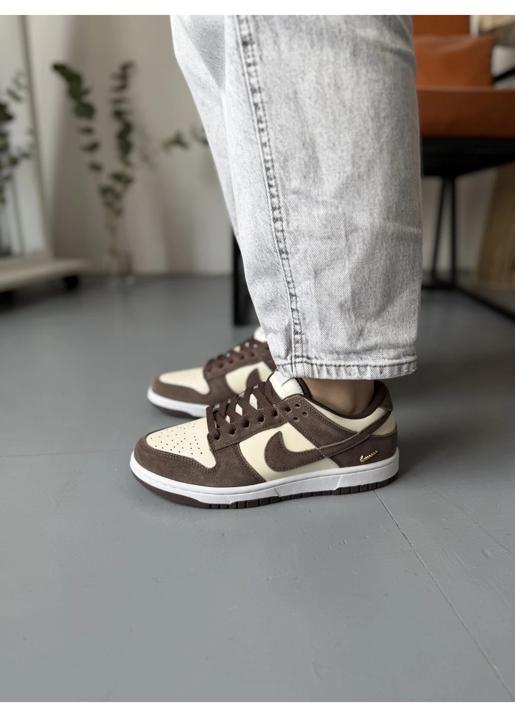 Коричневые демисезонные кроссовки мужские nike dunk low baroque brown найк данк коричневые No Brand