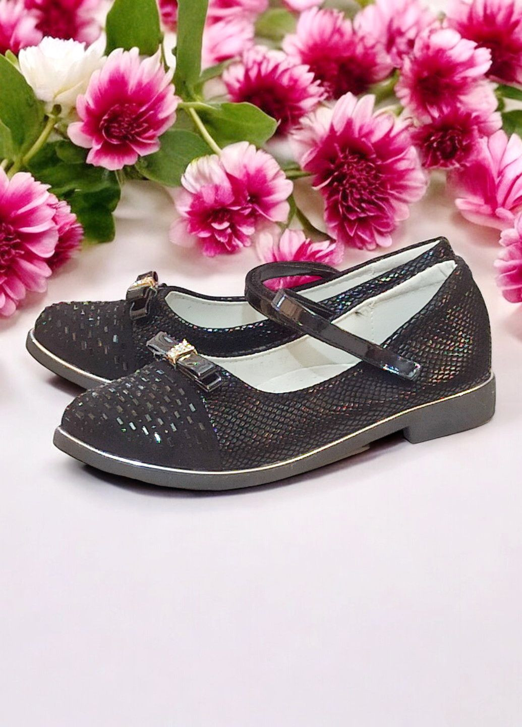 Ортопедичні класичні шкільні туфлі для дівчинки до школи 655-9 чорні W.Niko (299716761)