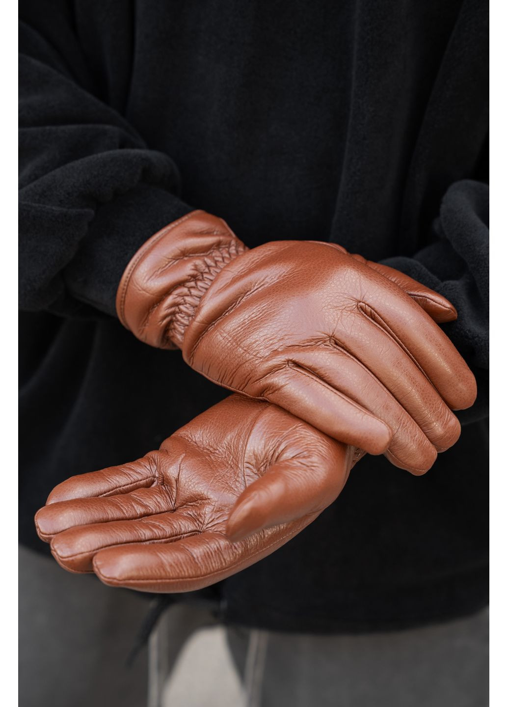 Чоловічі шкіряні теплі зимові сенсорні перчатки рукавиці 1-59 Tomy Without (363022208)