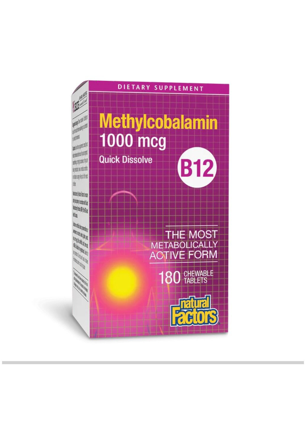 Комплекс вітаміну B12 B12 Methylcobalamin 1000 mcg - 180 tabs Natural Factors (330984549)