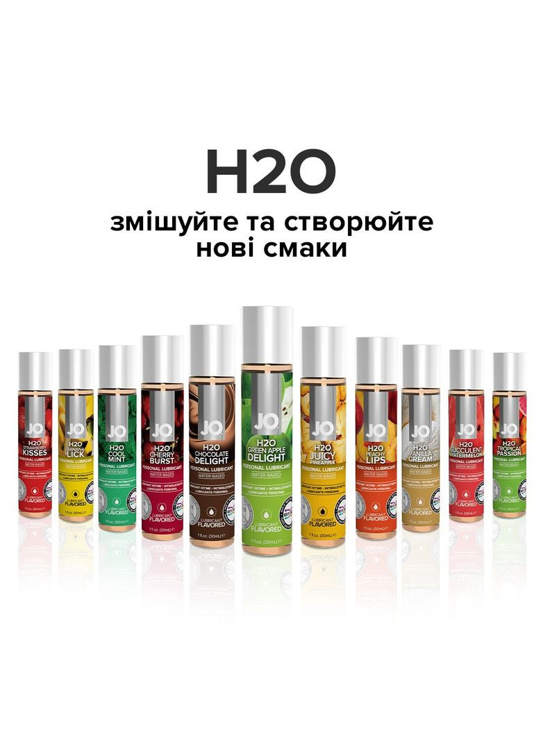 Змазка на водній основі H2O — Green Apple (30 мл) без цукру, рослинний гліцерин Jo (366875687)