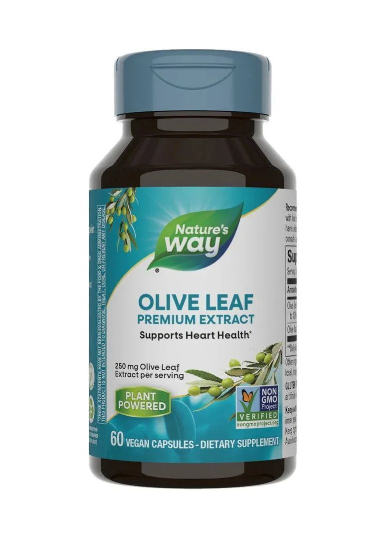Экстракт листьев оливы Olive Leaf премиум-класс 250 мг 60 веганских капсул Nature's Way (361114253)