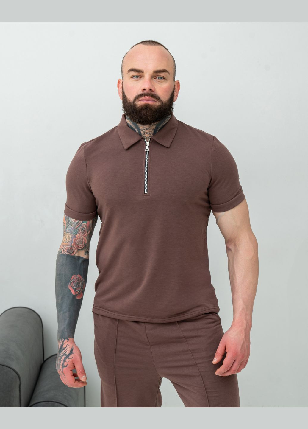 Поло чоловіче на змійці No Brand поло (296436990)