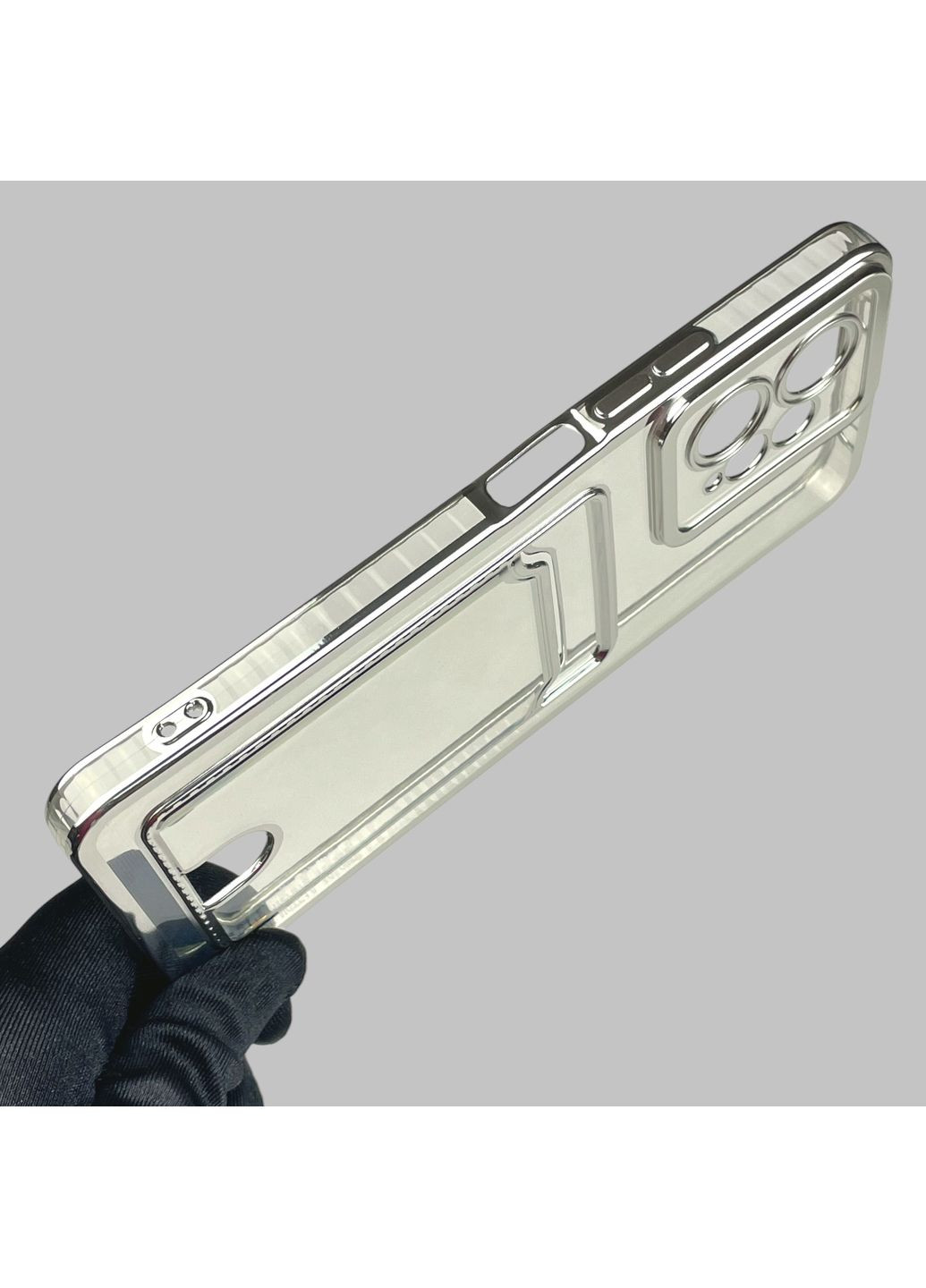 Чехол для Redmi Note 12 4G с серебряной окантовкой с карманом для карт на сяоми редми нот 12 серебряный Xiaomi (366020634)