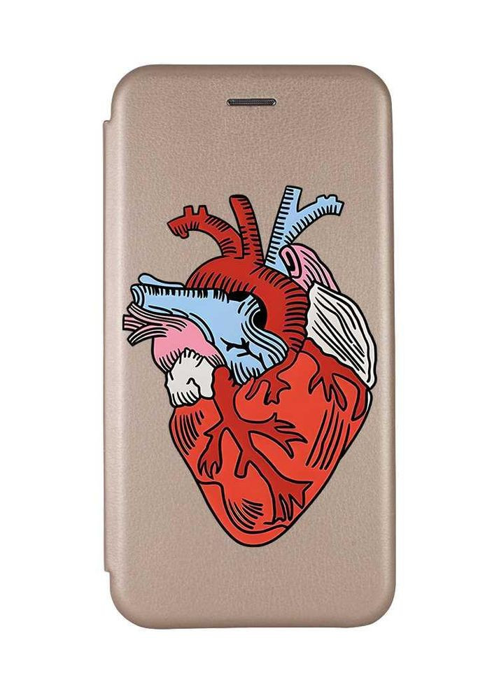 Чехол-книга с рисунком для Samsung Galaxy A24 Золотой:: Сердце анатомическое (принт 250) Creative (360671261)