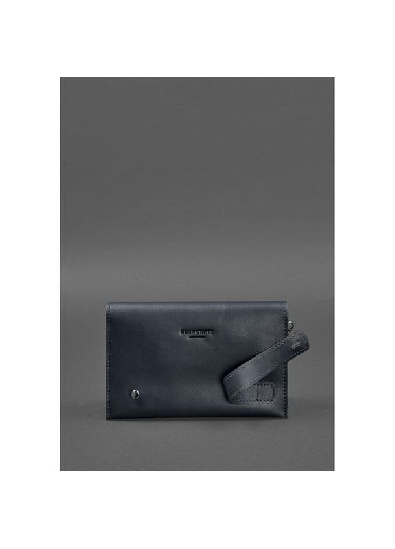 Сумка клатч на кисть чоловіча із натуральної шкіри маленька Синій 37623 BlankNote (361348737)