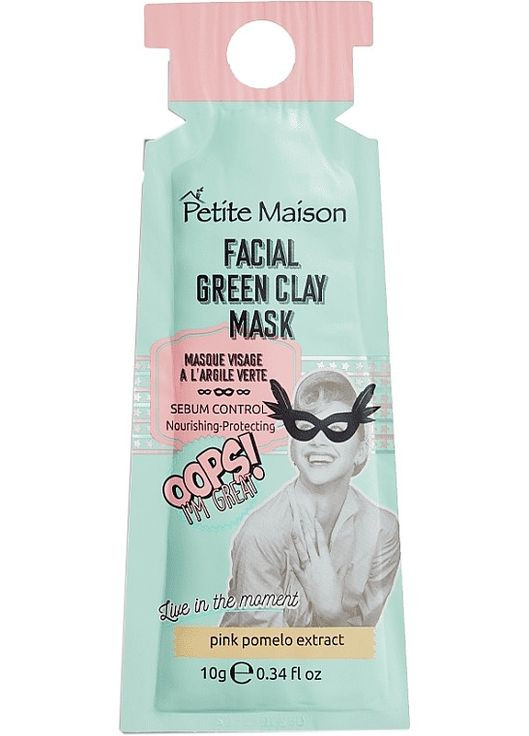 Питательная маска для лица с зеленой глиной (пробник) Facial Green Clay Mask 10g (1532634-42968884) Petite Maison (368612754)