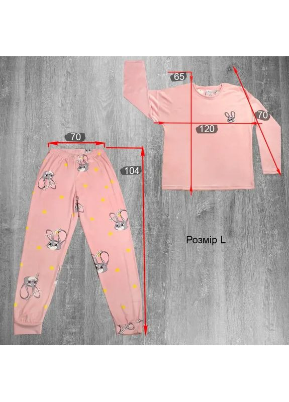 Пудровая всесезон женский домашний велюровый костюм пижама No Brand