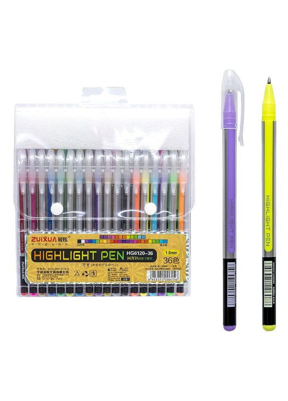 Набір гелевих ручок, 36 кольорів Highlight Pen No Brand (351904473)