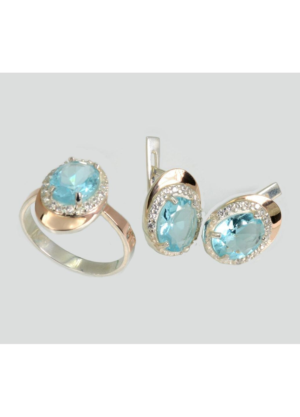 Серебряный набор с золотыми пластинами Silver Style (367112763)