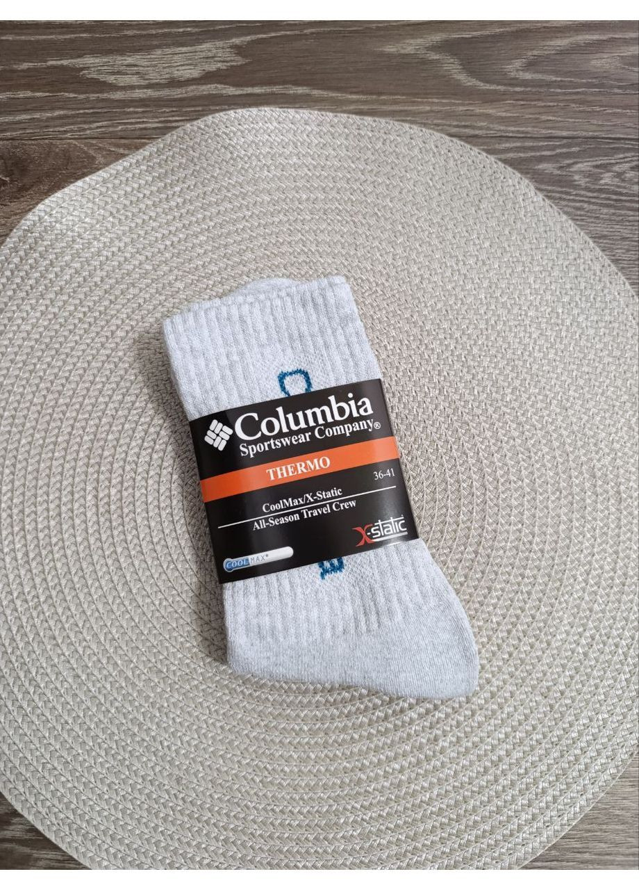 Светло-серые носки женские махровая стопа, зима, высокие xl производство – сша, размер – 36-41 логотипы (365711179)