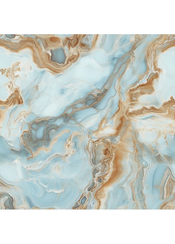 Фотофон вініловий світло-блакитний мармур з карамельно-золотими акцентами, фон для фото 120x120 см, №552409 PhotoVinyl (354714379)