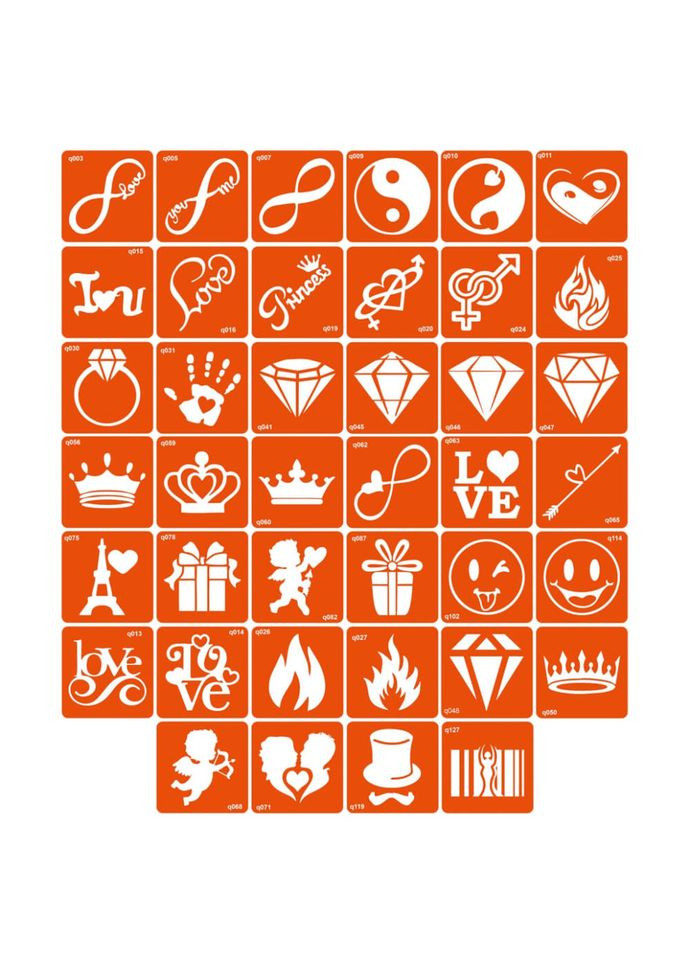 Набір трафаретів для біо-тату «Q - різне» q-simple_40_1 No Brand (316524100)