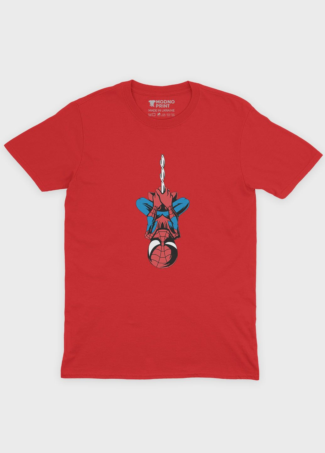 Червона демісезонна футболка для хлопчика з принтом супергероя - людина-павук (ts001-1-sre-006-014-085-b) Modno