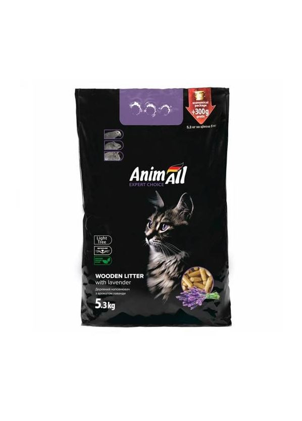 Наповнювач для котів Деревний з ароматом лаванди 5.3 кг (4820224500874) AnimAll (279561351)