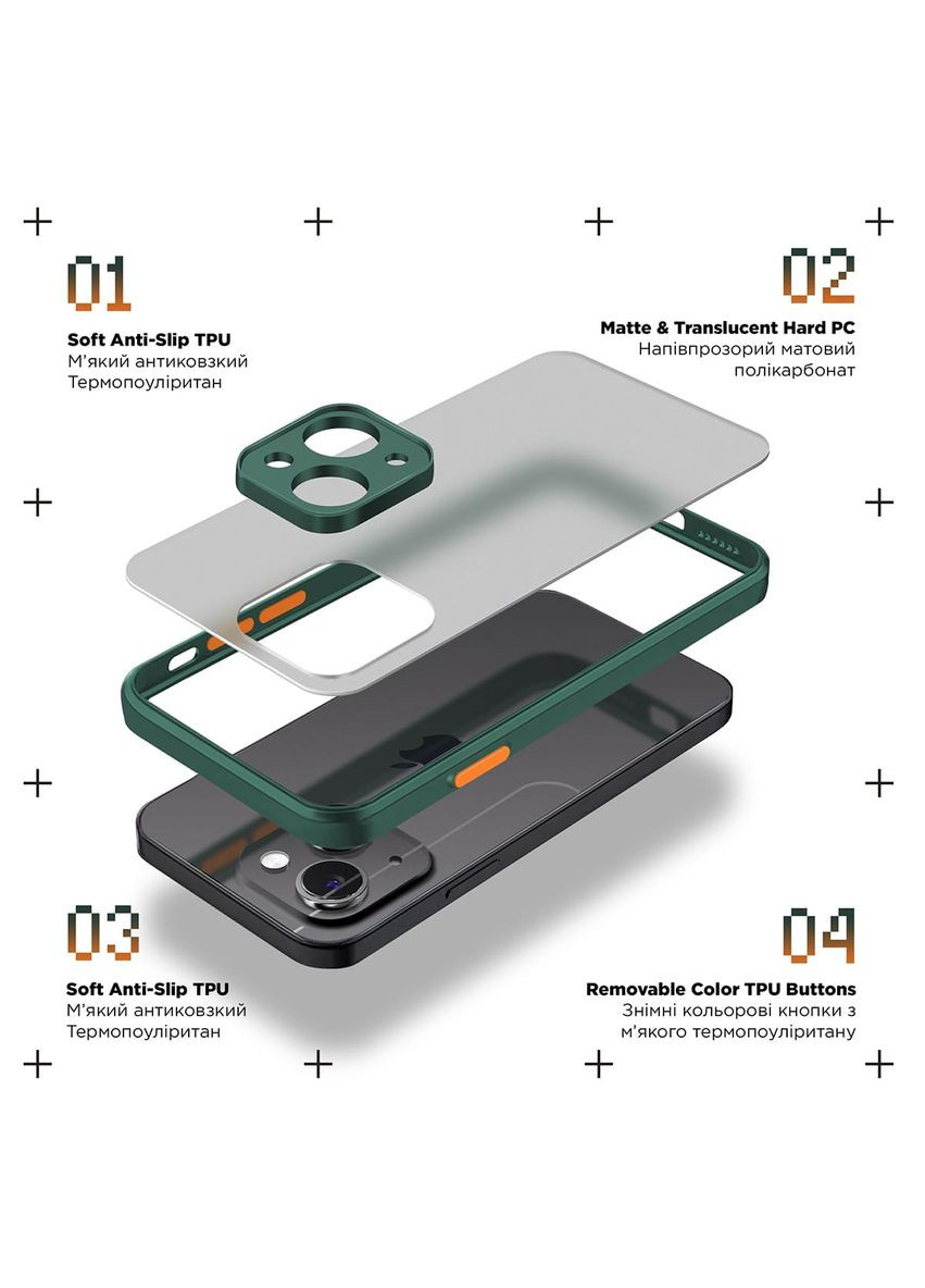 Панель Frosted Matte для Xiaomi Redmi Note 13 Pro 5G/Poco X6 5G Dark Green (ARM71843) ArmorStandart (280439379)