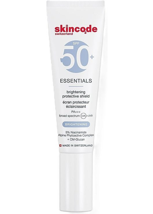 Сонцезахисний крем для обличчя SPF50 + Essentials Brightening Protective Shield 30ml (1430701-34921708) Skincode (368631694)