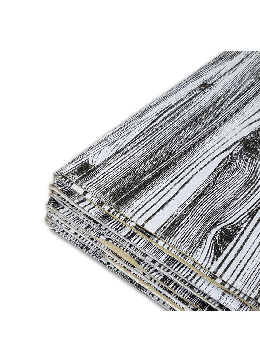 Самоклеюча 3D панель під дерево кольору зебри 19600x700x3мм SW-00001475 Sticker Wall (300242314)