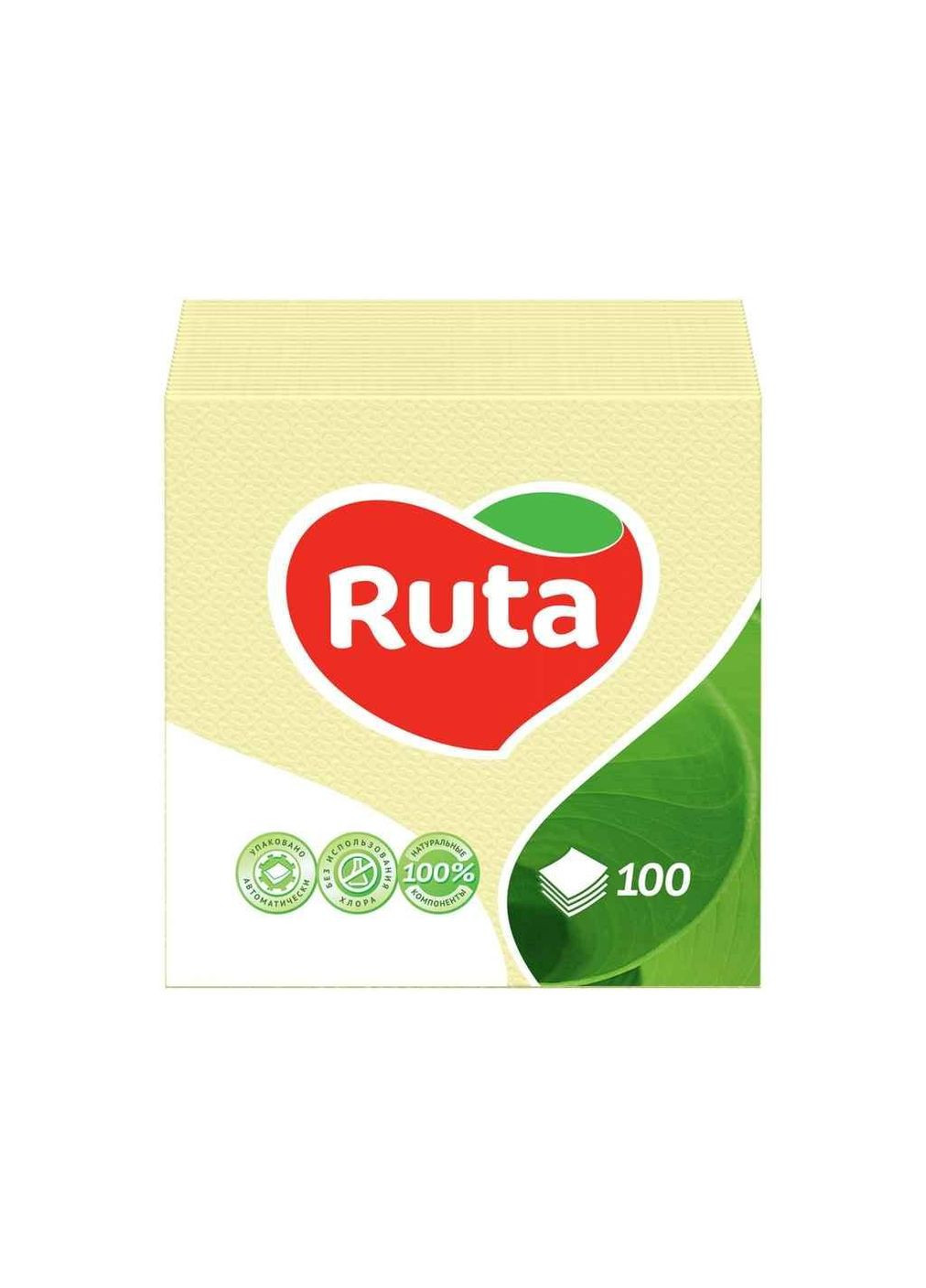 Серветки 100шт 24*24 Жовті ТМ Рута (303416536)