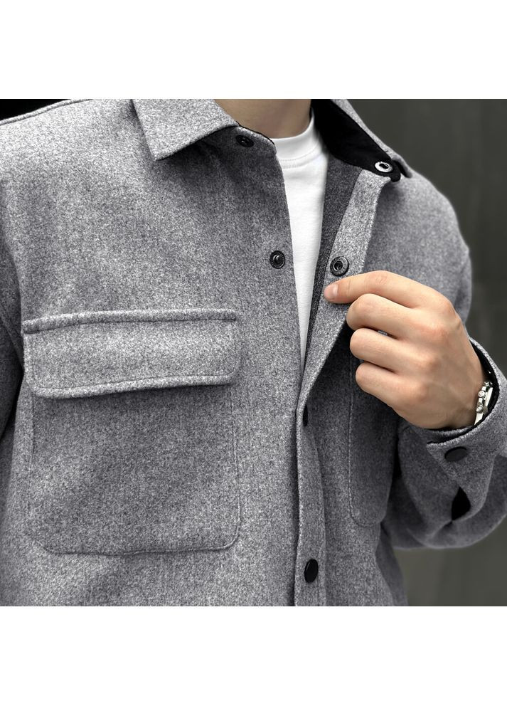 Светло-серая повседневный рубашка Pobedov