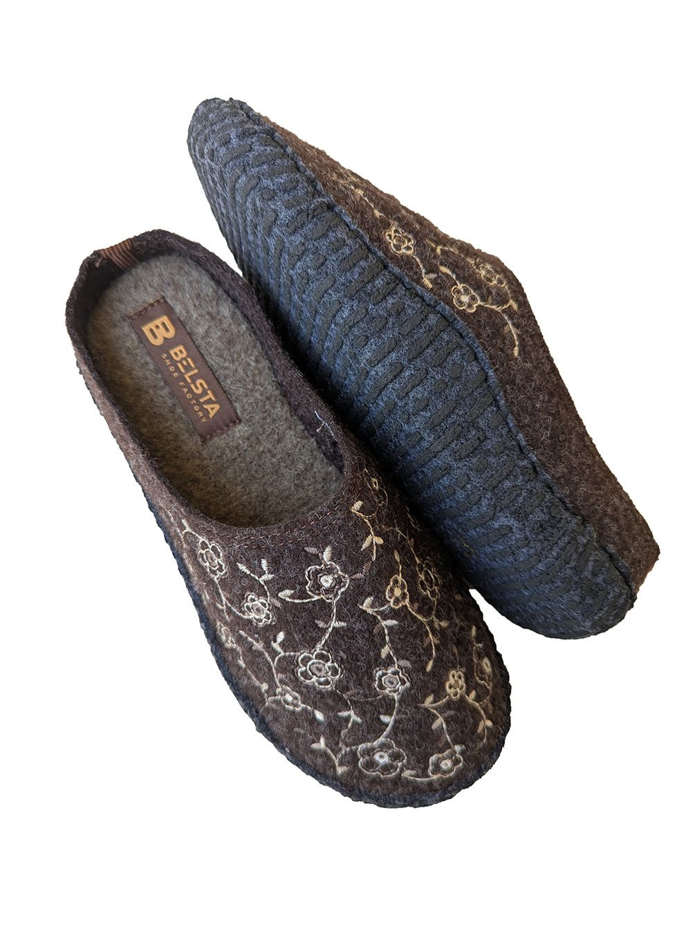 Коричневые тапочки бесшумные закрытые паркетные Белста