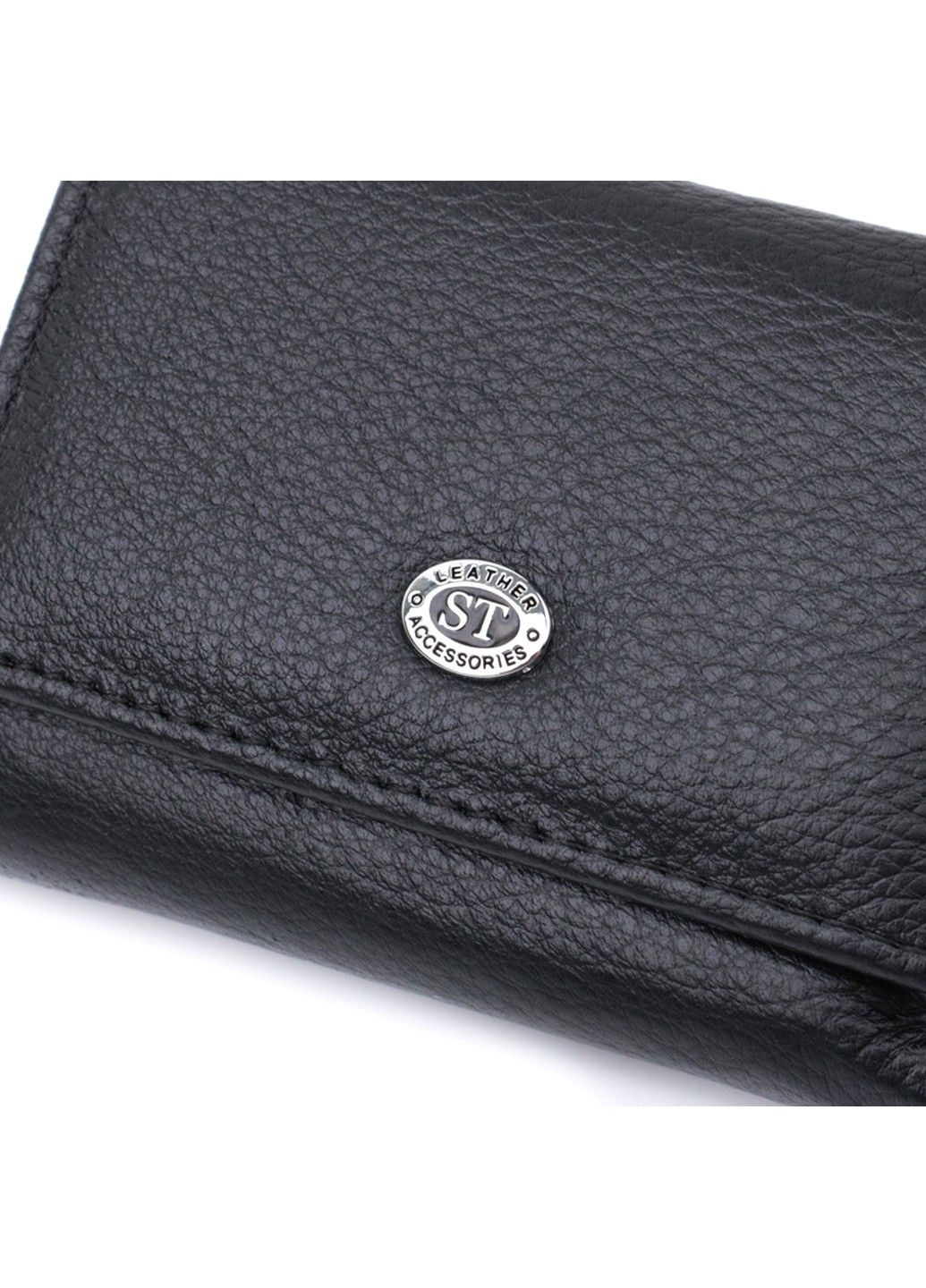 Небольшое женское портмоне с монетницей из натуральной кожи 22730 Черный st leather (298092959)