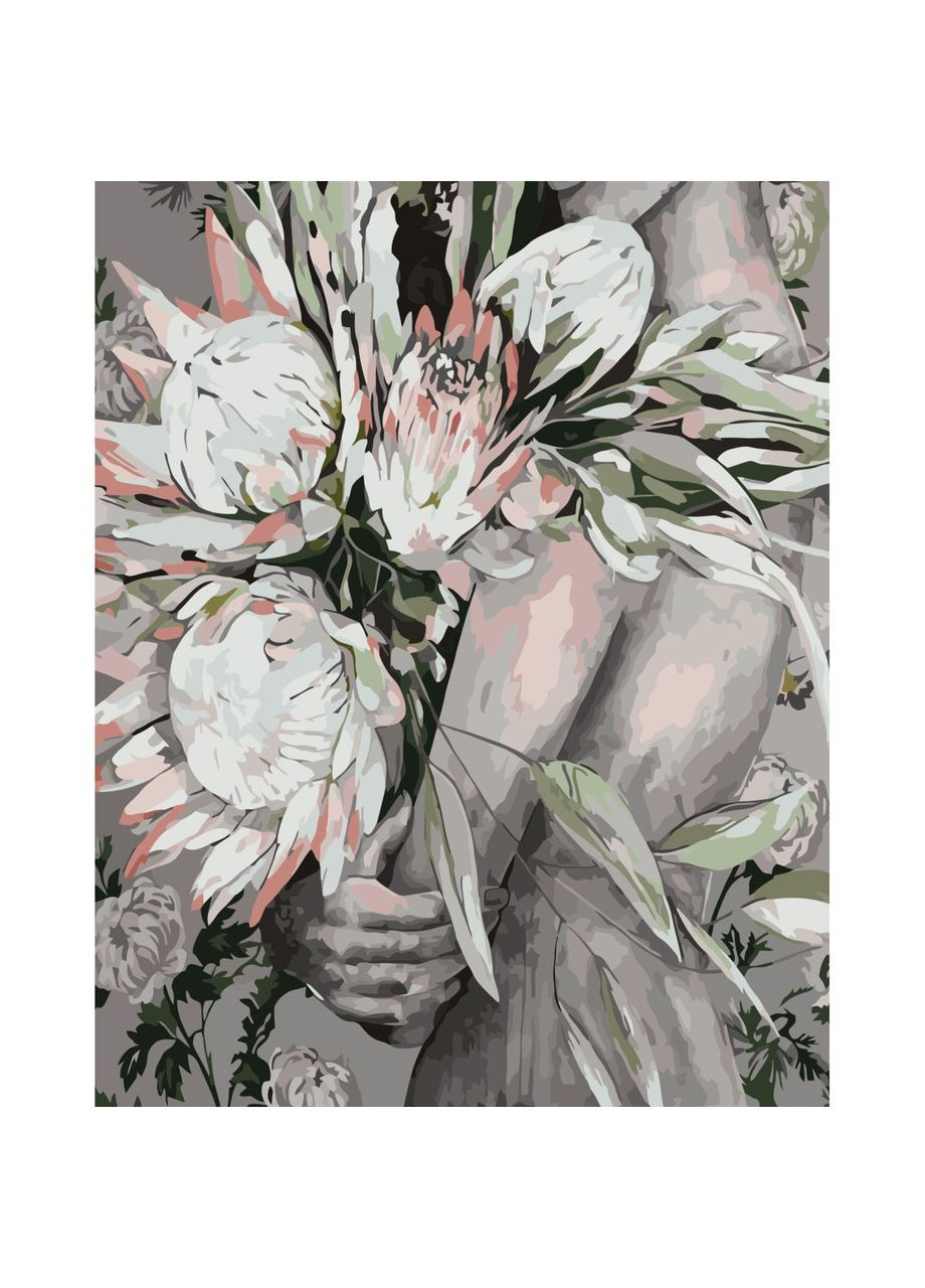 Картина по номерам ПРЕМИУМ Букет протеи в объятиях с лаком размером 40х50 см VA-3344 Strateg (362501153)