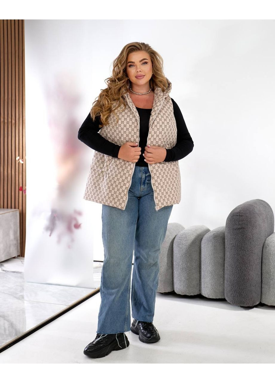 Женская демисезонная жилетка бежевого цвета 34588 Fashion (361147066)