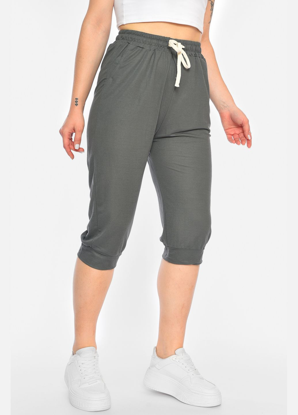 Бриджі жіночі батальні темно-сірого кольору Let's Shop (305196766)