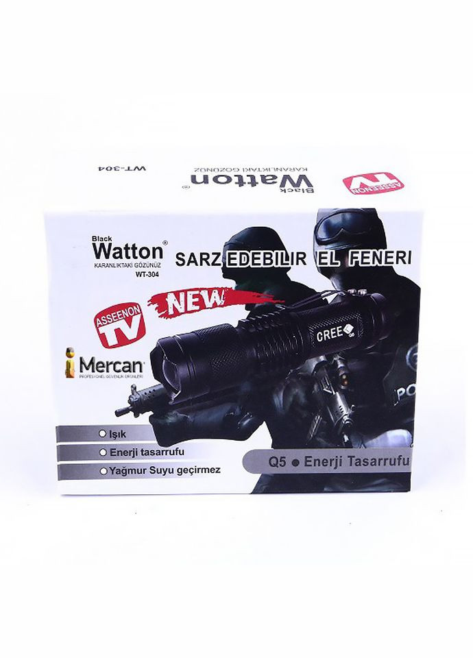 Ліхтарик акумуляторний світлодіодний в металевому корпусі WT-304 ліхтар тактичний ручний Watton (338854969)