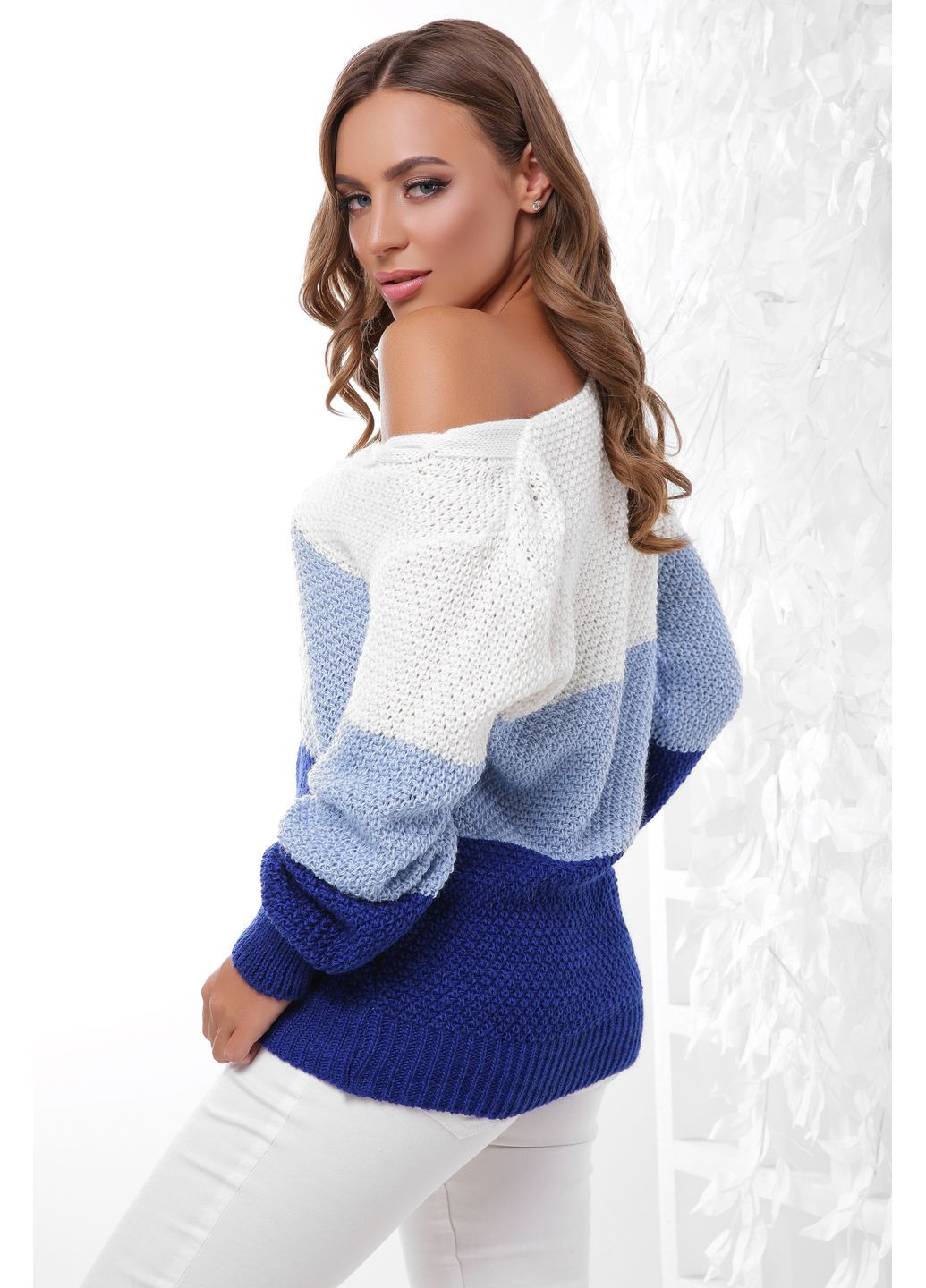 Блакитний зимовий жіночий в’язаний джемпер із вовни (-dzhemper-155) MarSe