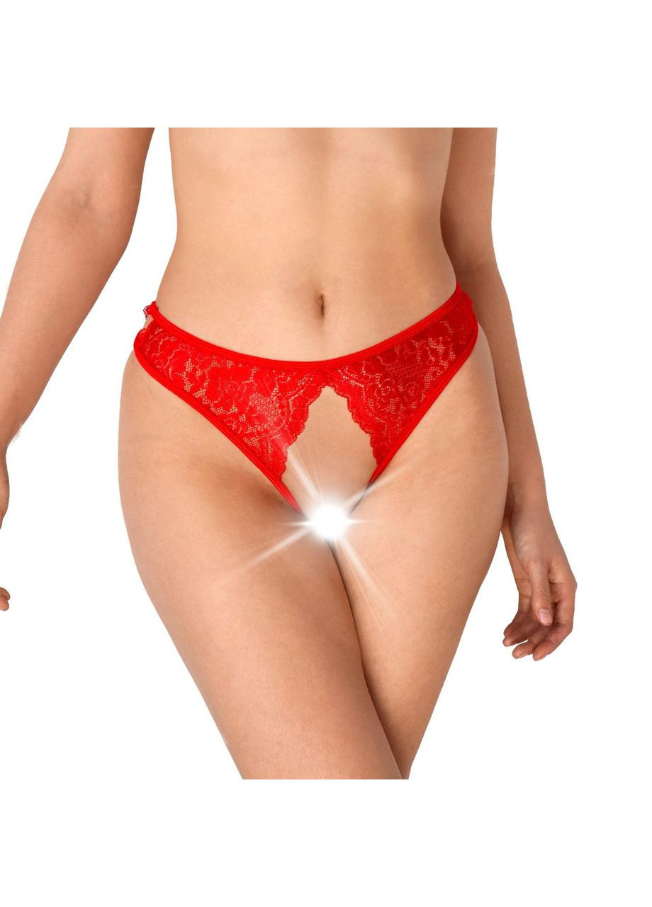 Мереживні трусики з відкритим доступом - Mia, розмір L-2XL, Червоний Art of Sex (297138790)