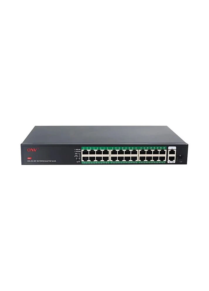 PoE-коммутатор неуправляемый 27-портовый -H1024PFD с 24 портами PoE (73-00067) ONV (370709802)