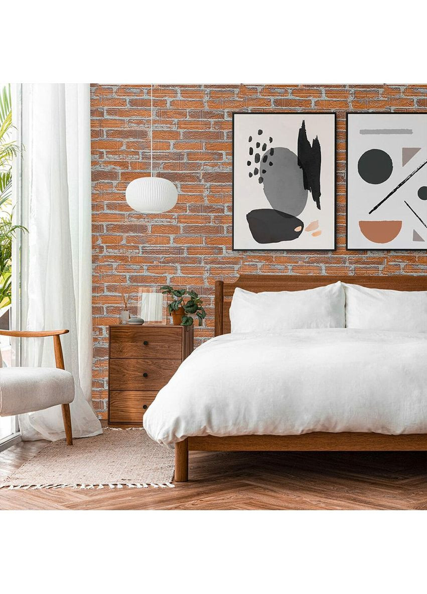 Самоклеющийся 3D панель3080x700x3мм Рыжий Екатеринославский Кирпич love-shopping Sticker Wall (354661007)