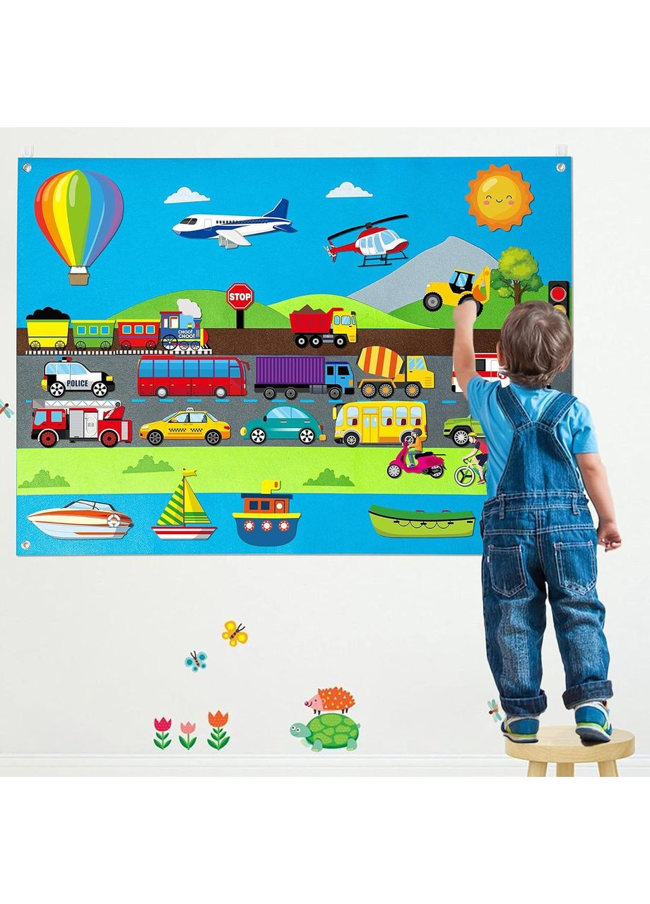 Развивающий коврик из фетра Транспорт по методике Монтессори 104x74 см BabyBjorn (365720887)