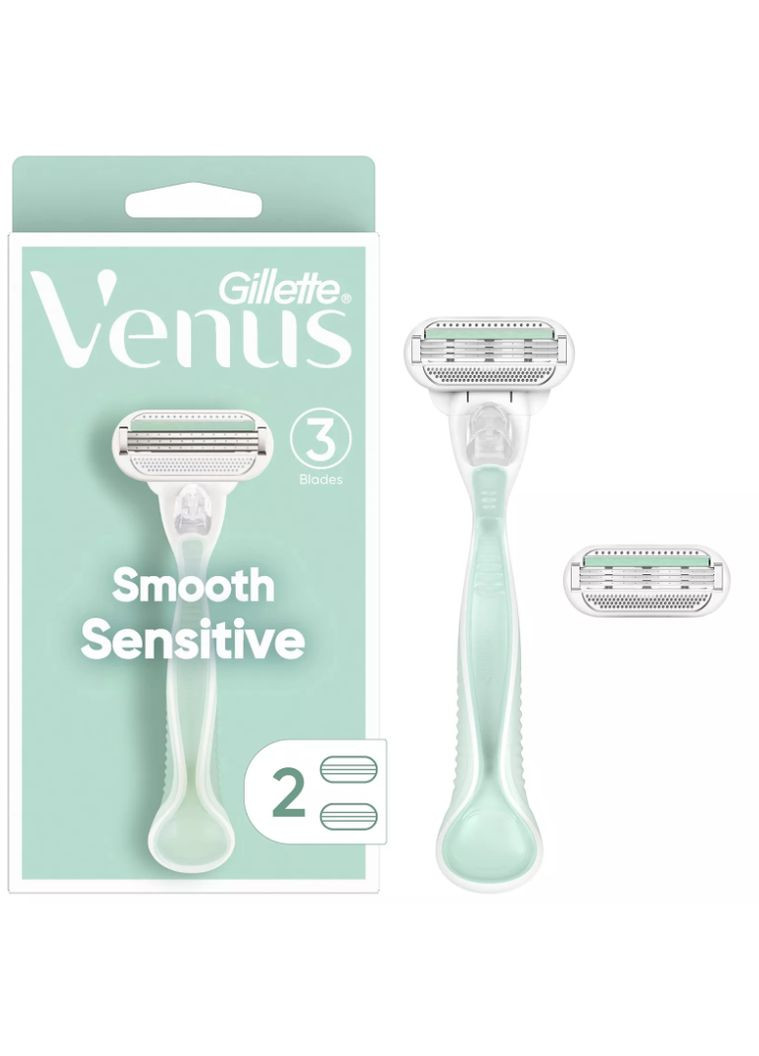 Станок для гоління жіночий (Бритва) Venus Smooth Sensitive з 2 змінним картриджем Gillette (346493594)