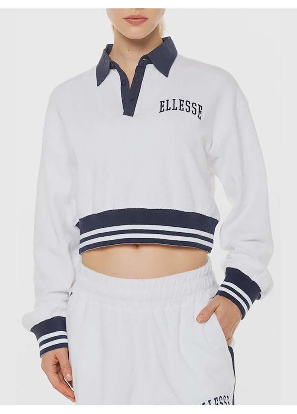 Білий жіночий світшот crocetta cropped sweatshirt білий Ellesse однотонний (367191732)