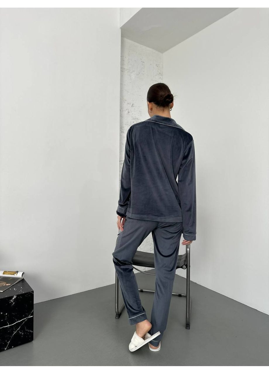 Графитовая всесезон пижама (лонгслив, брюки) Garna