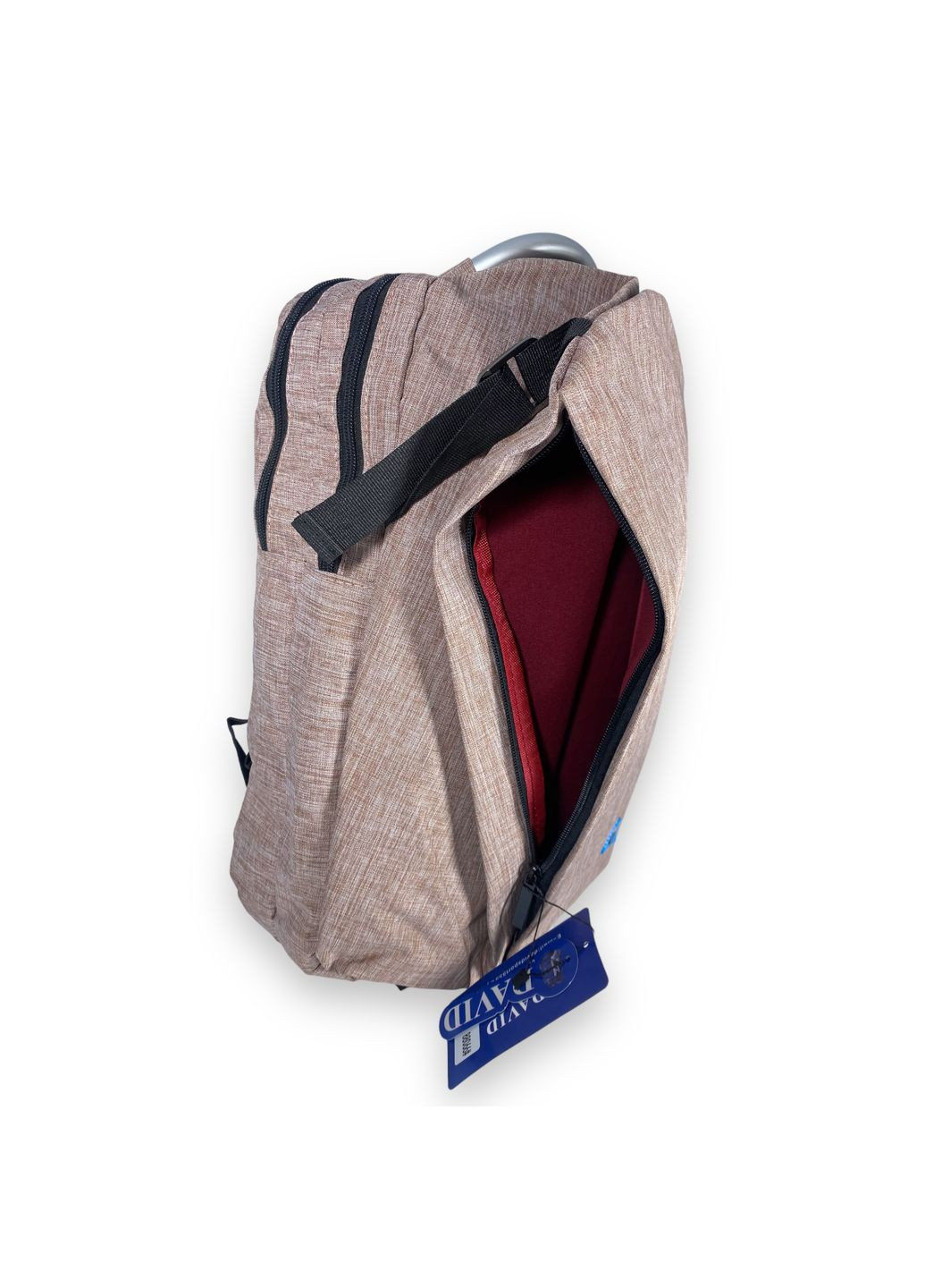 Рюкзак міський, 25 л, два відділення, внутрішні кишені, фронтальна кишеня, розмір 43*30*16 см, бежевий David (266911510)