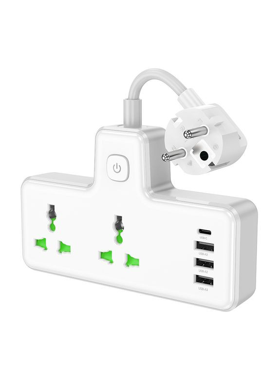 Сетевой удлинитель Voyage 2-position expansion socket(1C3A) White (6942007607063) Hoco AC11A (372677820)