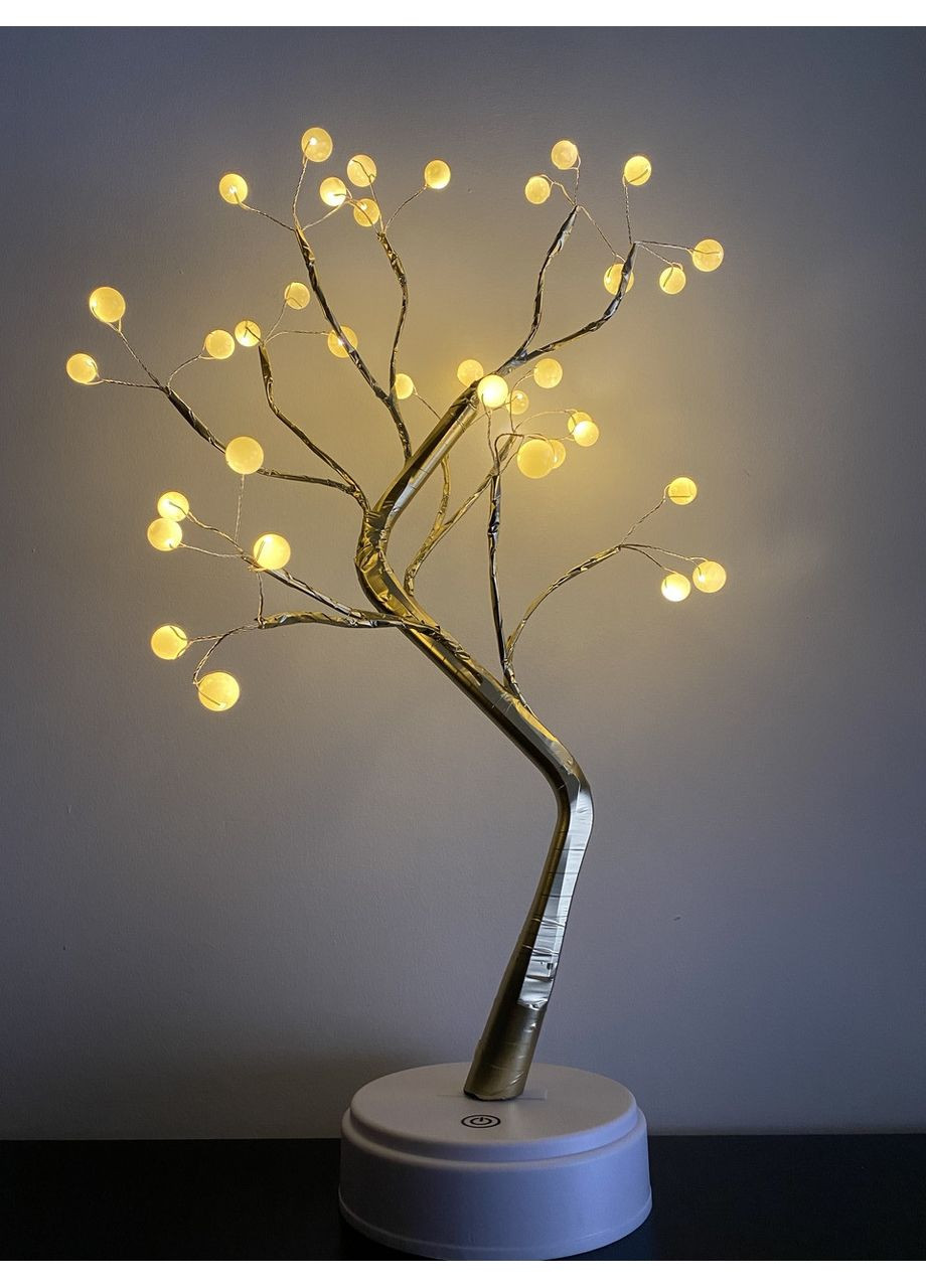 Лампа LED настольная Жемчужное золотое дерево 45 см USB + батарейки AA 3шт SFK-25 Golden No Brand (350349128)