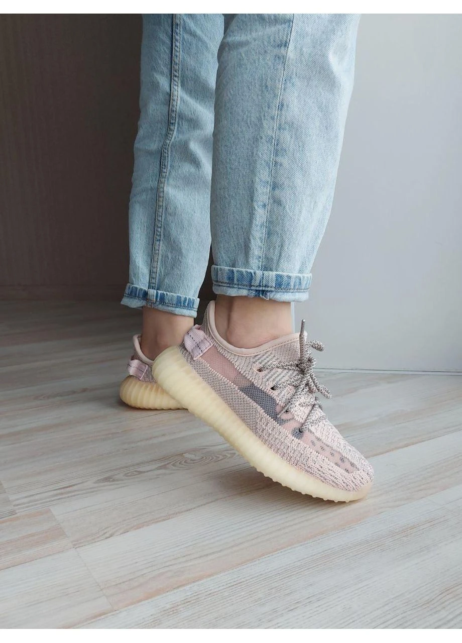 КРОССОВКИ ЖЕНСКИЕ ADIDAS YEEZY BOOST 350 V2 SYNTH 1 АДИДАС ИЗИ БУСТ No Brand комбинированные демисезоны (390650649)