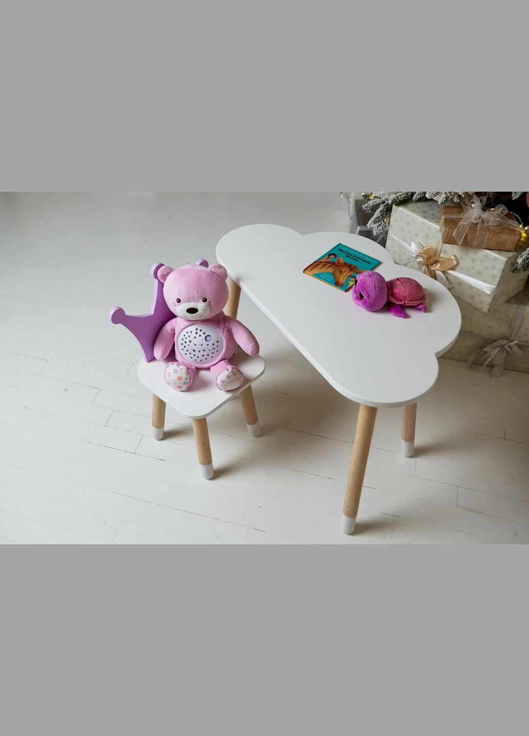 Столик хмарка 46х70х40 та стільчик корона фіолетовий 26.5х26х25, набір меблів для дитини стіл та стілець No Brand (361259114)