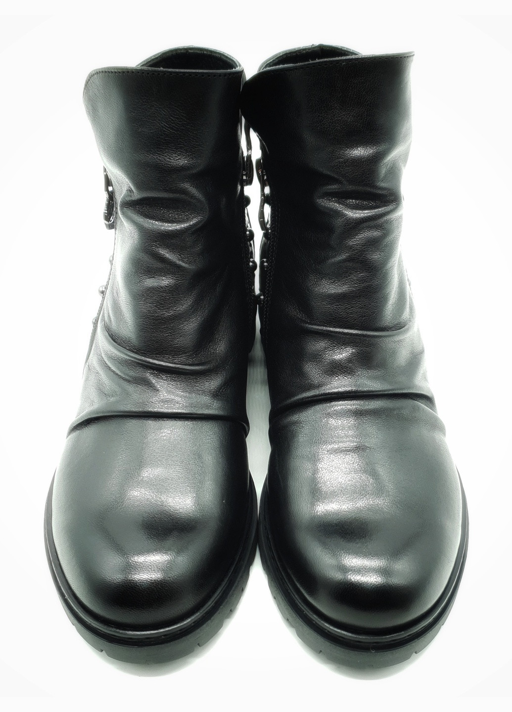 Осенние женские ботинки зимние черные кожаные p-19-1 24 см (р) patterns
